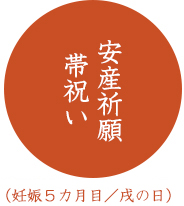 安産祈願帯祝い(妊娠5カ月目/戌の日)